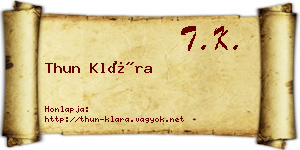 Thun Klára névjegykártya